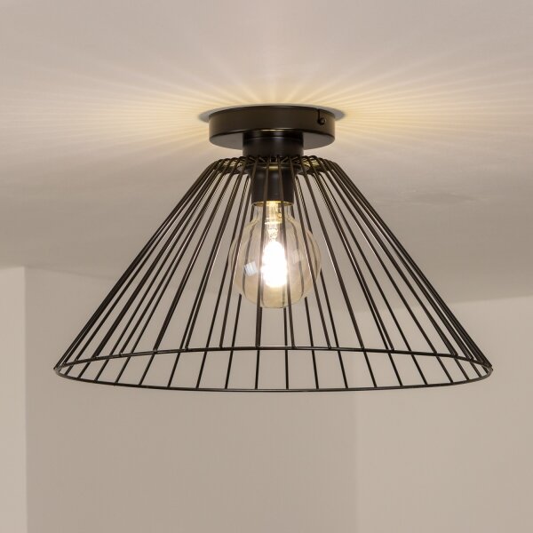 Brilagi - Plafoniera LED CERIA WIRE 1xE27/40W/230V diam. 45 cm nera