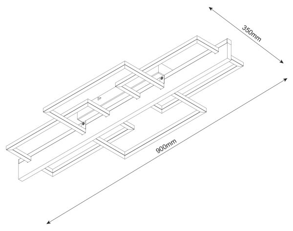 Plafoniera LED LARYSA LED/35W/230V 35x90 cm, finitura pino