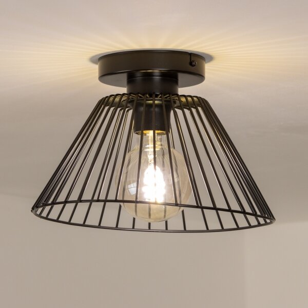 Brilagi - Plafoniera LED CERIA WIRE 1xE27/40W/230V, diam. 21 cm, nera