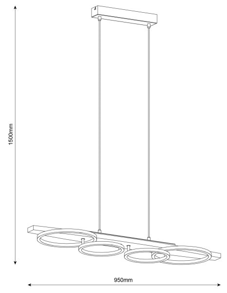 Lampadario LED sospeso su cavo MELISA LED/35W/230V, pino