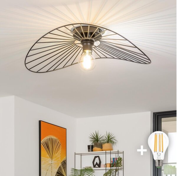 Brilagi - Lampadario LED a montaggio superficiale CERIA WIRE 1xE27/40W/230V 40x56 cm nero