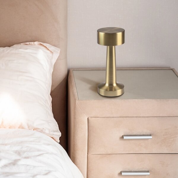 Lampada da tavolo LED dimmerabile con controllo touch SIMPLY LED/5V 800 mAh, dorata