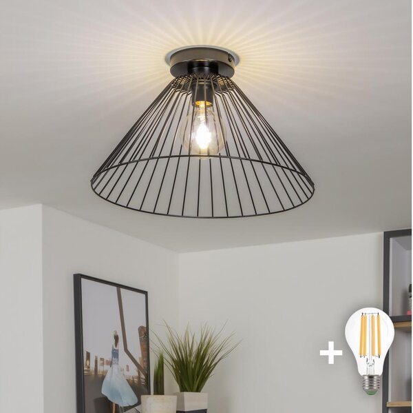 Brilagi - Plafoniera LED CERIA WIRE 1xE27/40W/230V diam. 45 cm nera