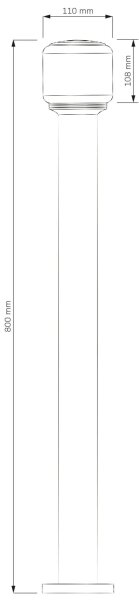 Lampada da esterno MADRID 1xE27/12W/230V 80 cm IP44 nera