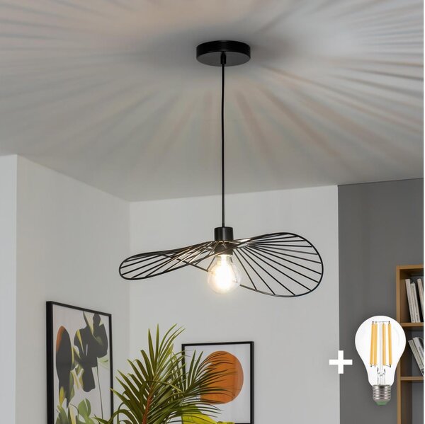 Brilagi - Lampadario LED su cavo CERIA WIRE 1xE27/40W/230V 40x56 cm nero