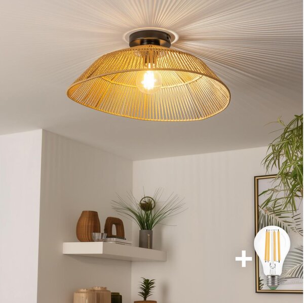 Brilagi - Plafoniera LED CERIA BOHO 1xE27/40W/230V diametro 50 cm marrone