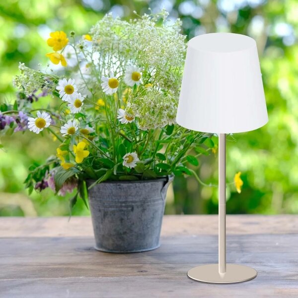 Lampada da tavolo dimmerabile a sfioramento LED RGB LUCIA LED/2W/5V 3600 mAh IP44 beige