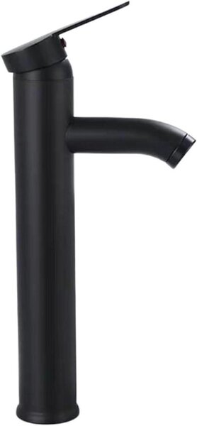 Rubinetto per lavabo - Rubinetto per bagno - Miscelatore - Funzionamento igienico - Cartuccia in Vetroceramica - Monocomando - Finitura nera opaca dorata