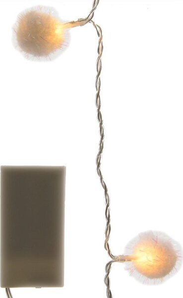 Catena luminosa a LED a forma di neve artificiale, alimentata a batteria, con 20 LED