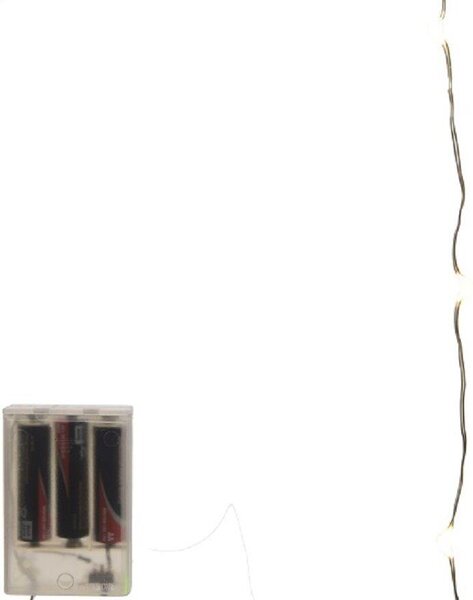 Catena luminosa a LED micro, alimentata a batteria, filo d'argento, 1 metro, luce bianco caldo