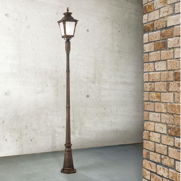 Orion - Lampada da esterno AIKO 1xE27/60W/230V 240 cm IP23 bronzo/patina