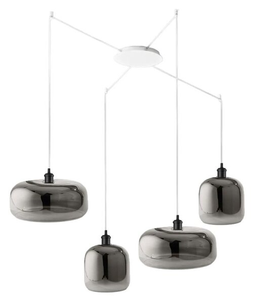 Lampadario perenz illumina anima s4 6952sp 6951sp 6255b e27 led vetri soffiati fumè specchiato - Perenz
