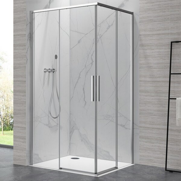 Kamalu box doccia 70x70cm angolare porte scorrevoli finitura cromo | kla1000c