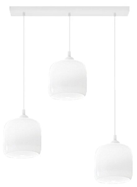 Lampadario perenz illumina anima s3 br b 6951b 6952b 8034b e27 led vetri soffiati bianco lucido base bianca - Perenz