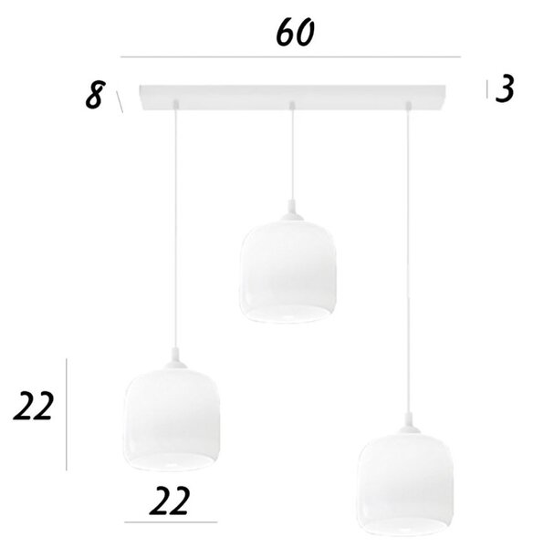 Lampadario perenz illumina anima s3 br b 6951b 6952b 8034b e27 led vetri soffiati bianco lucido base bianca - Perenz