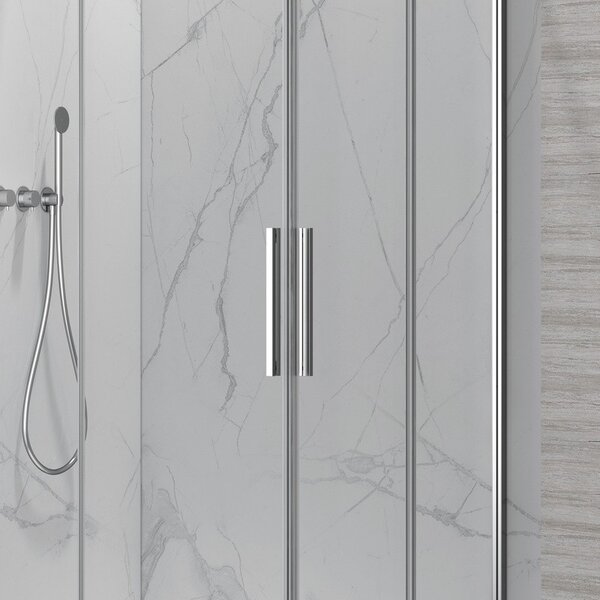 Kamalu box doccia 70x70cm angolare porte scorrevoli finitura cromo | kla1000c