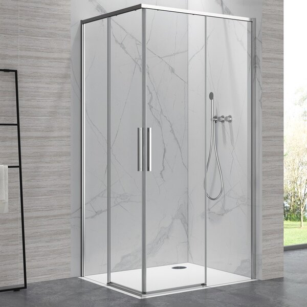 Kamalu box doccia 70x70cm angolare porte scorrevoli finitura cromo | kla1000c