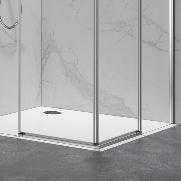 Kamalu box doccia 70x70cm angolare porte scorrevoli finitura cromo | kla1000c