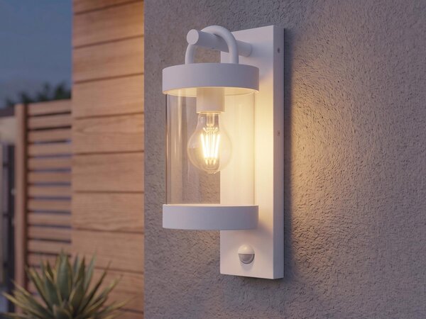 Lampada da esterno a LED con sensore di movimento, lanterna da esterno resistente alle intemperie, bianca