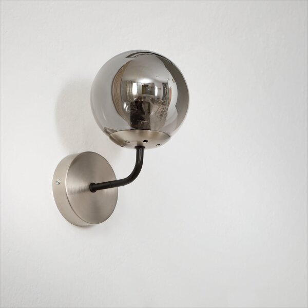 Brilagi - Lampada da parete MALIVA 1xE14/15W/230V cromo opaco/fumé