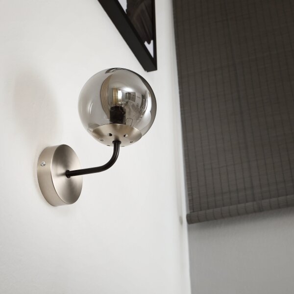 Brilagi - Lampada da parete MALIVA 1xE14/15W/230V cromo opaco/fumé