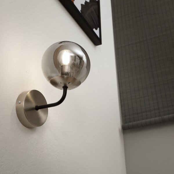 Brilagi - Lampada da parete MALIVA 1xE14/15W/230V cromo opaco/fumé