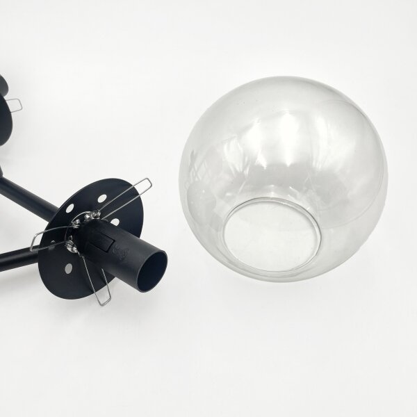 Brilagi - Lampadario a plafone MALIVA 3xE14/15W/230V nero/trasparente