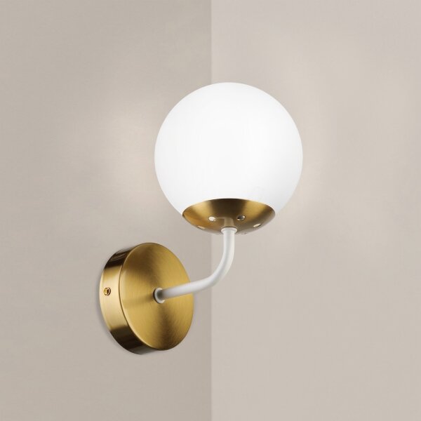 Brilagi - Lampada da parete MALIVA 1xE14/15W/230V dorata/bianca