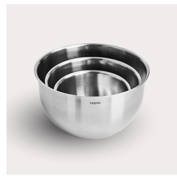 Set di ciotole argentate in acciaio inox 3 pz ø 24 cm Lucca 3.0 – FABINI