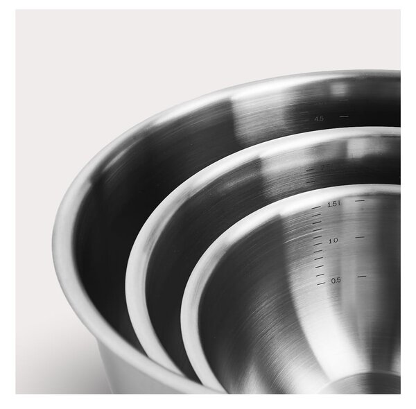 Set di ciotole argentate in acciaio inox 3 pz ø 24 cm Lucca 3.0 – FABINI