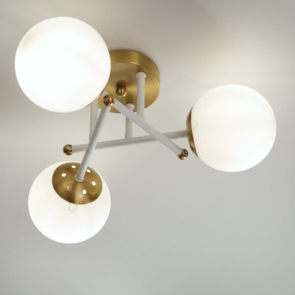 Brilagi - Lampadario a montaggio superficiale MALIVA 3xE14/15W/230V dorato/bianco