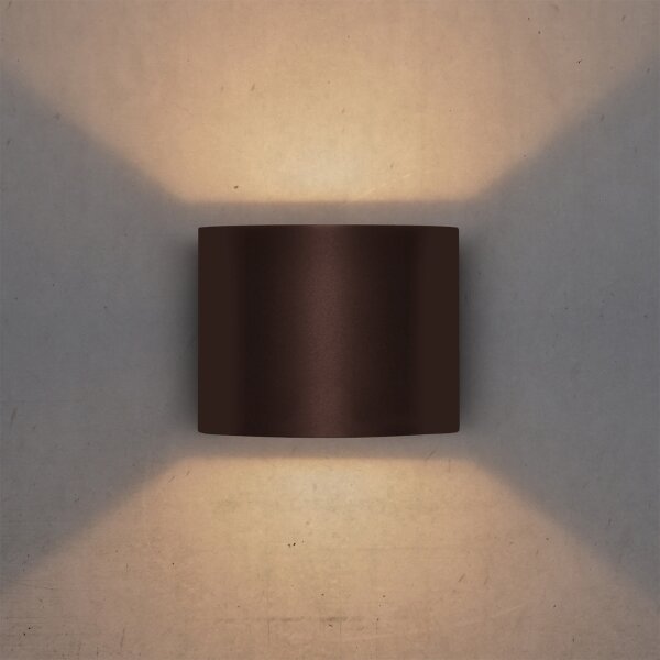 Brilagi - Lampada da parete LED per esterni RONDO LED/6W/230V marrone IP54