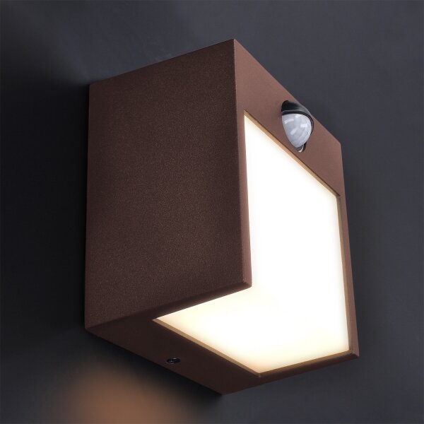Brilagi-LED Applique da esterno con sensore TERNI LED/12W/230V marrone IP44