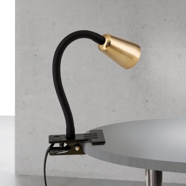 Orion - Lampada da tavolo flessibile con morsetto DOTTY 1xGU10/10W/230V ottone/nero