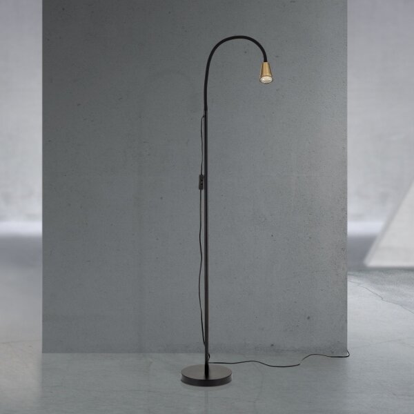 Orion - Lampada da terra flessibile DOTTY 1xGU10/10W/230V nero/ottone