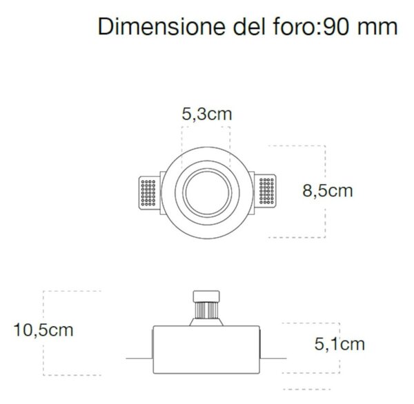 Faretto incasso lampadari bartalini rednilyc gu10 led gesso verniciabile - Lampadari Bartalini Gesso