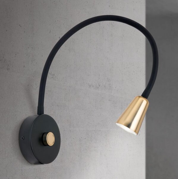 Orion - Lampada da parete flessibile dimmerabile DOTTY 1xGU10/10W/230V nera/ottone