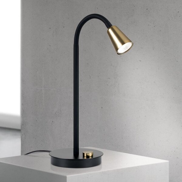 Orion - Lampada da tavolo flessibile dimmerabile DOTTY 1xGU10/10W/230V nero/ottone