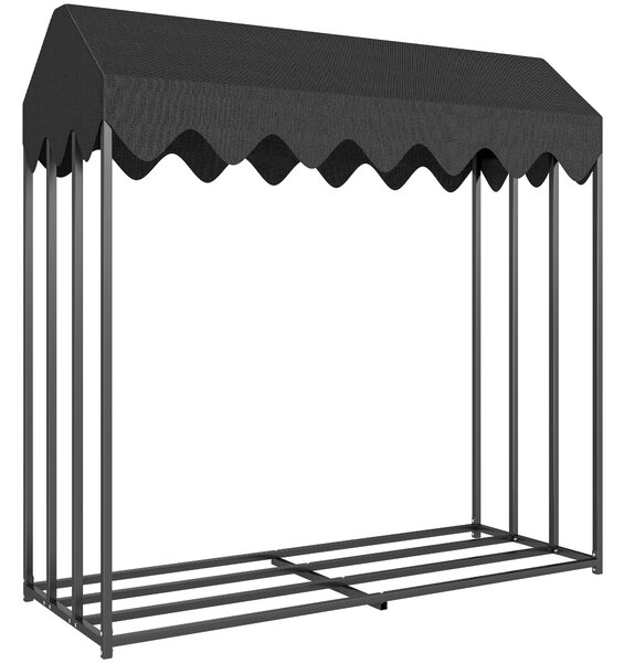 Outsunny Portalegna da esterno, con copertura 600D Oxford capacità 1,9 m³, acciaio 186x70x185cm nero | Aosom Italy