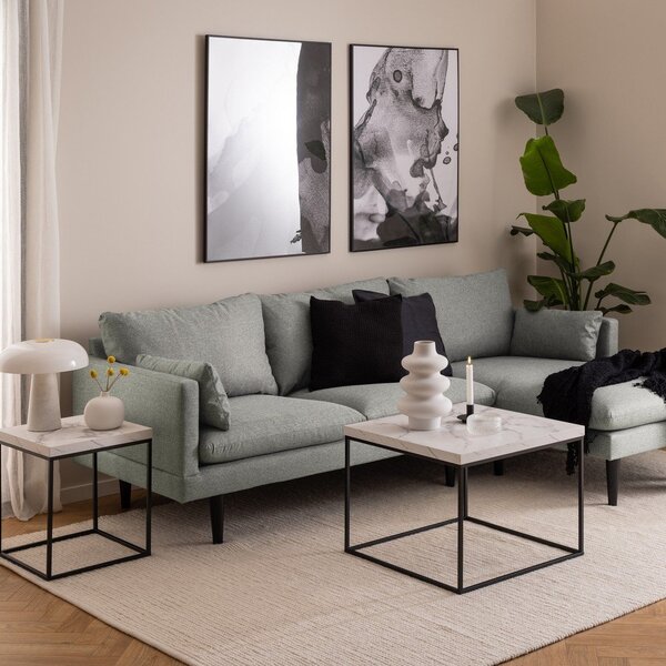 Tavolino bianco con piano in marmo 60x60 cm Barossa - Actona