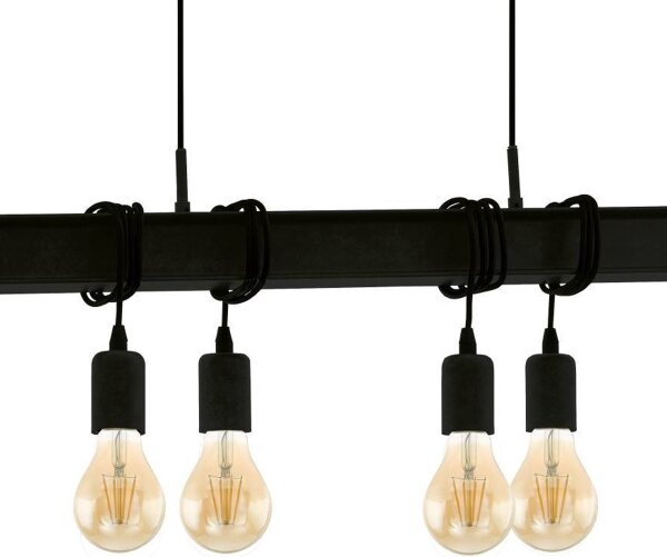 Eglo 43712 - Lampadario a sospensione con filo TOWNSHEND 6xE27/60W/230V nero