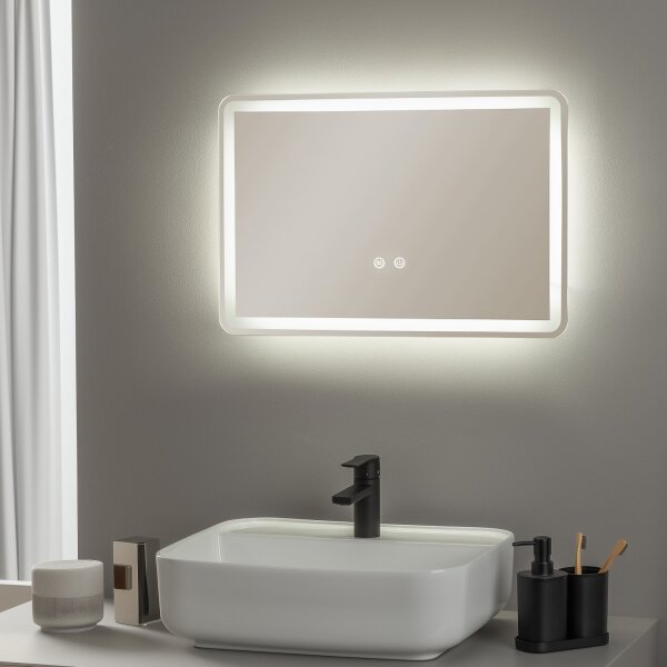 Brilagi - Specchio da bagno LED dimmerabile con retroilluminazione e funzione antiappannamento BELLA LED/12W/230V 40x60 cm IP44