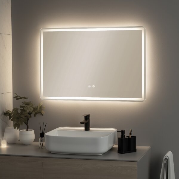 Brilagi - Specchio da bagno LED dimmerabile, riscaldato, con retroilluminazione BELLA LED/19W/230V 60x90 cm IP44