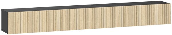 HOMCOM Mobile TV sospeso, per TV da 72", con 2 ante ribaltabili, 140 cm, Legno naturale e nero | Aosom Italy