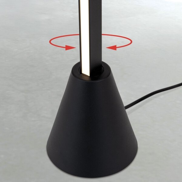 Orion - Lampada da terra LED dimmerabile con sensore di movimento SOJIE LED/26W/230V nera