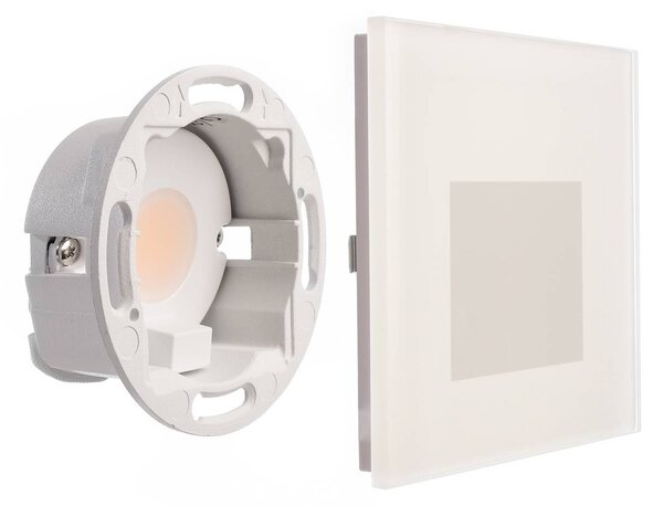 Deko-Light Applique a LED da incasso SET Alwaid, vetro satinato, 8 x cm, 2.700 K Alwaid, Bianco / Opale, Corridoio, Vetro, Moderno, Faretto da incasso a parete