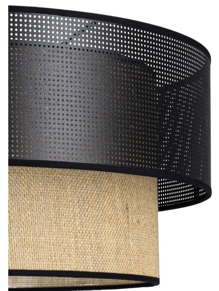 Plafoniera BORHO 1xE27/60W/230V, diam. 50 cm, nero/iuta