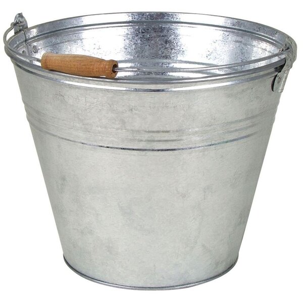 Secchio BURI Zinkeimer da 10 litri con manico in legno, secchio in metallo, decorazione da giardino, vaso per piante, fioriere
