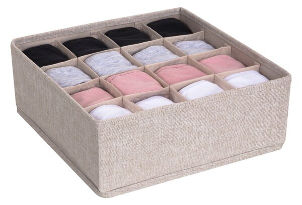 Organizzatore per cassetti beige con 16 scomparti Cassetto - Bigso Box of Sweden
