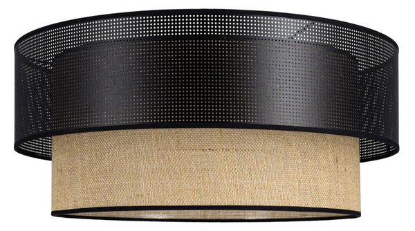 Plafoniera BORHO 1xE27/60W/230V, diam. 50 cm, nero/iuta